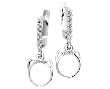 

Серьги серебряные Котик 41159