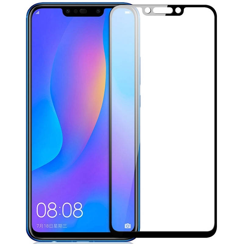 

Защитное стекло для Huawei P Smart Plus на весь экран 5д стекло на телефон хуавей п смарт плюс черное NFD, Черный