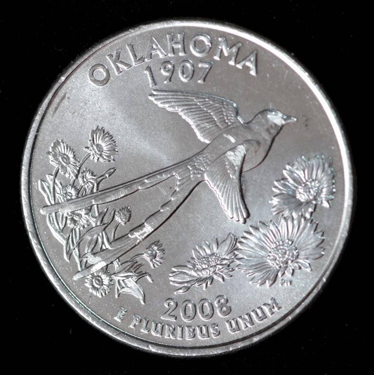 

Монета США 25 центов 2008 г. Оклахома