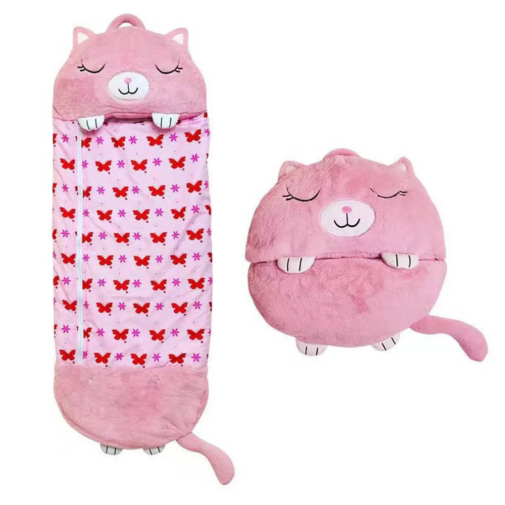 

Детский спальный мешок-игрушка подушка 140х50 см 3в1 розовый Sleeping Bag