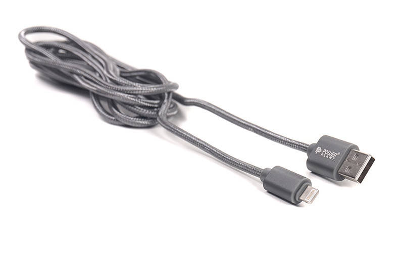 

Кабель PowerPlant Quick Charge USB 2.0 AM – Lightning 2м, Серый
