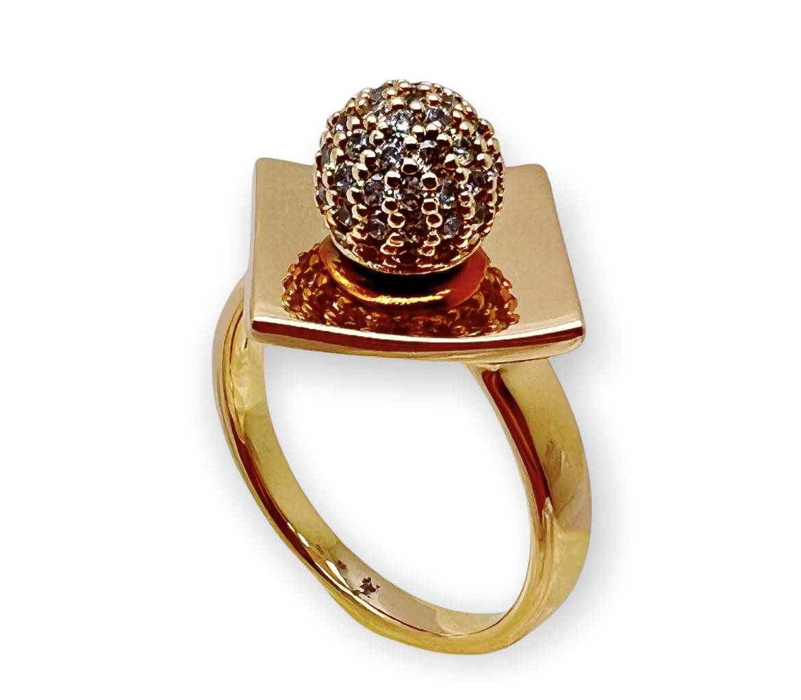 

17 р. Красивое кольцо с шариком xp. 18k