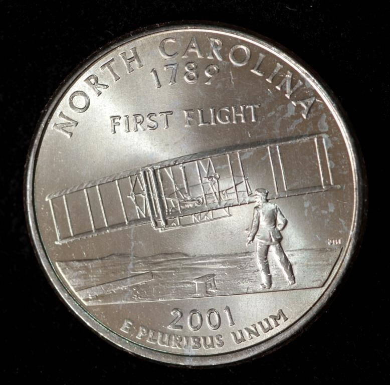 

Монета США 25 центов 2001 г. Северная Каролина
