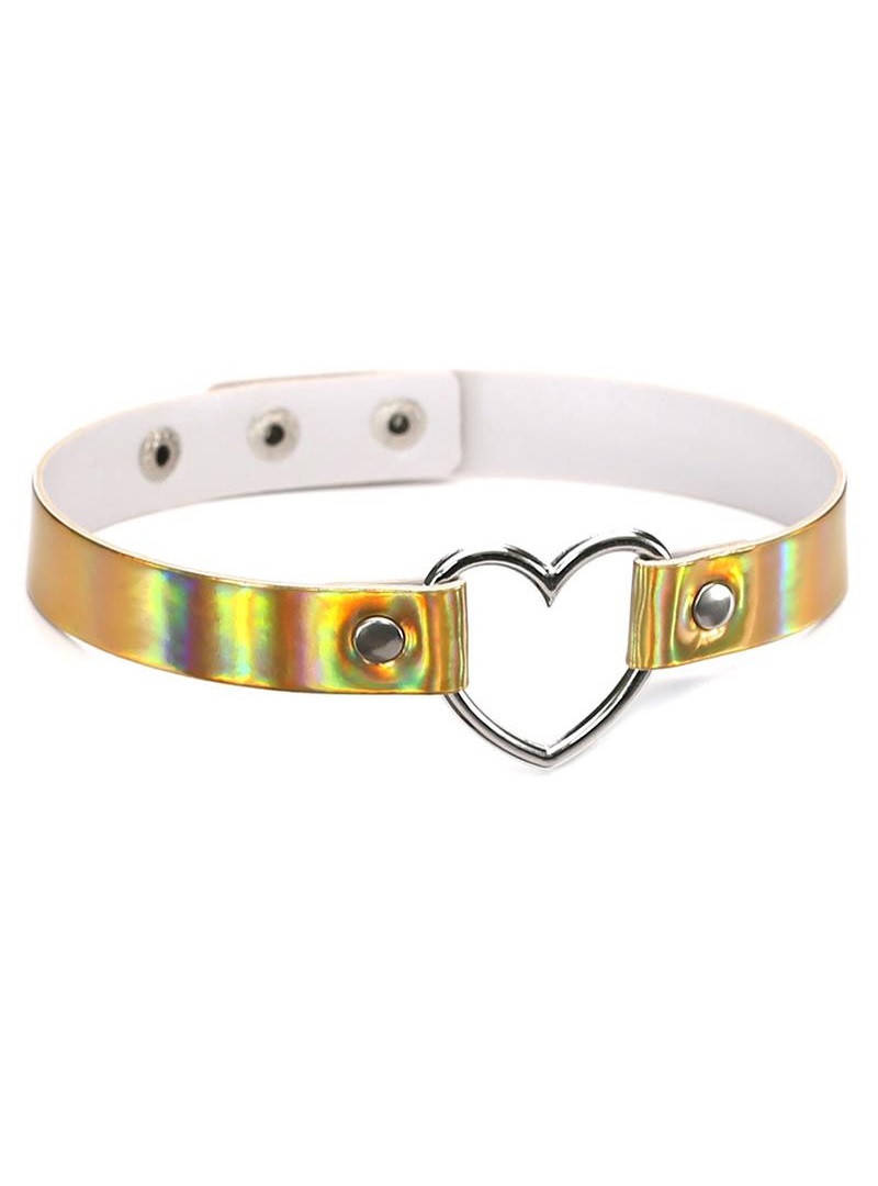 

Блестящий чокер с сердцем золотой ТБ-174