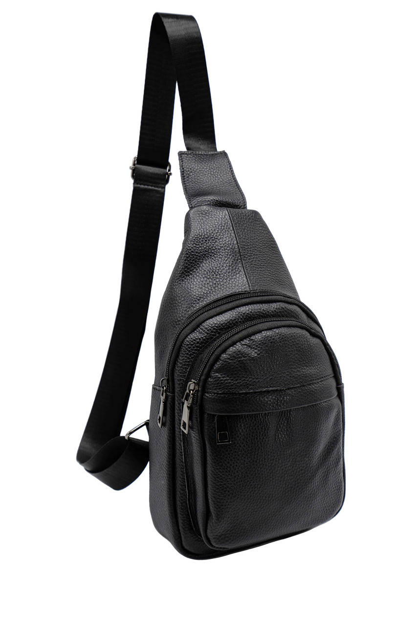 

Мужская кожаная сумка слинг через плечо NiceBags V010832 - Черная, Черный