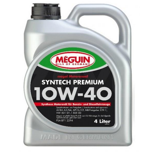 

Моторное масло MEGUIN SYNTECH PREMIUM SAE 10W -40 (4л)