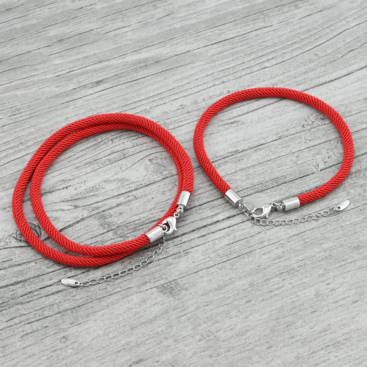 

Набор красная нить шнурок + браслет 36766 ширина 3 мм позолота Белое Золото длина 45+21