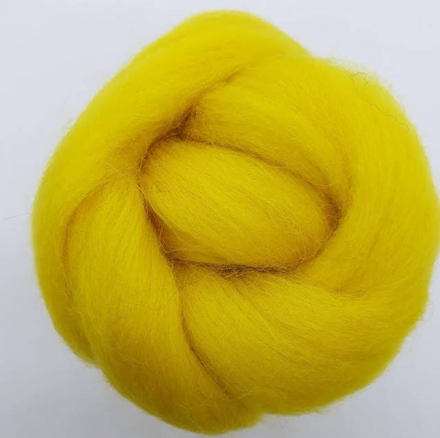 

Пряжа для сухого и мокрого валяния, шерсть австралийского мериноса, Украина 07- желто-лимонный