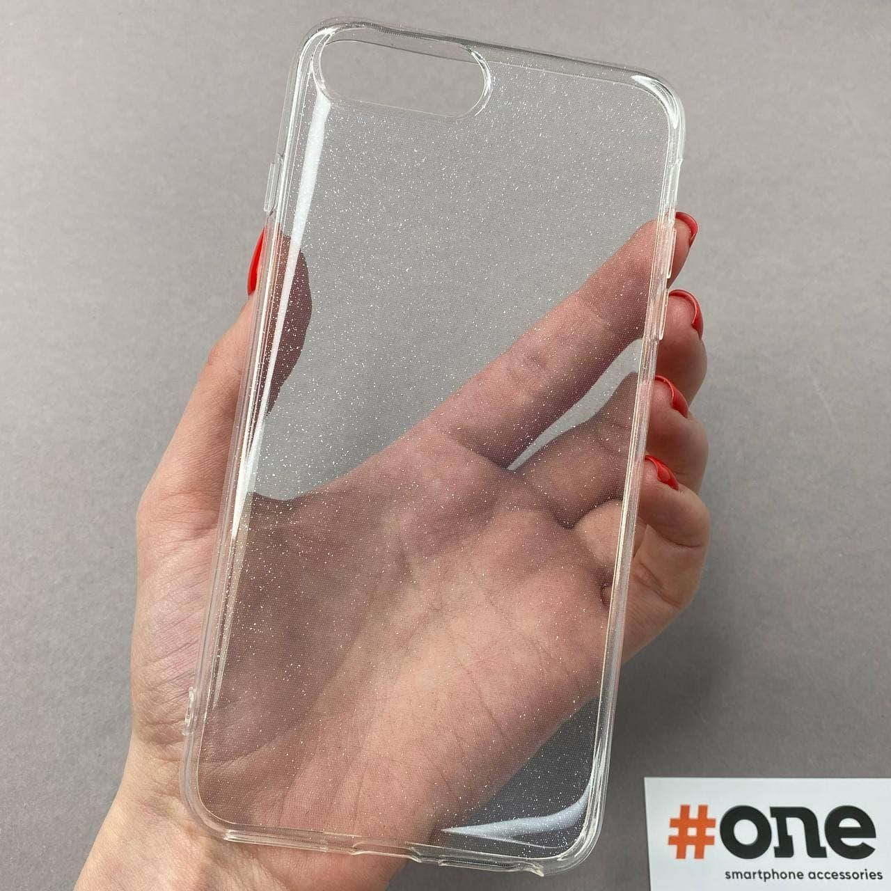 

Чехол для Apple iPhone 8 Plus накладка с блестяшками блискучий прозорий чохол на айфон 8 плюс прозрачный