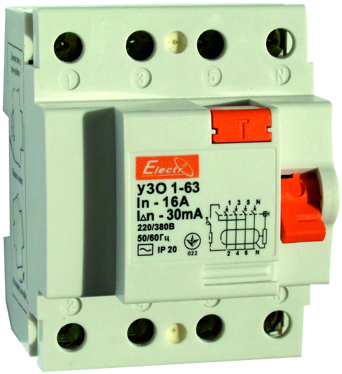 

Устройство защитного отключения УЗО 1-63 4P 50А 100mA Electro