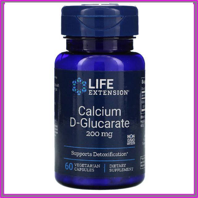 

Кальций D-глюкарат 200 мг, Calcium D-Glucarate, Life Extension 60 растительных капсул