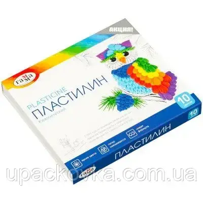 

Пластилин Гамма "Классический" 10 цветов, 200 г, со стеком, картон