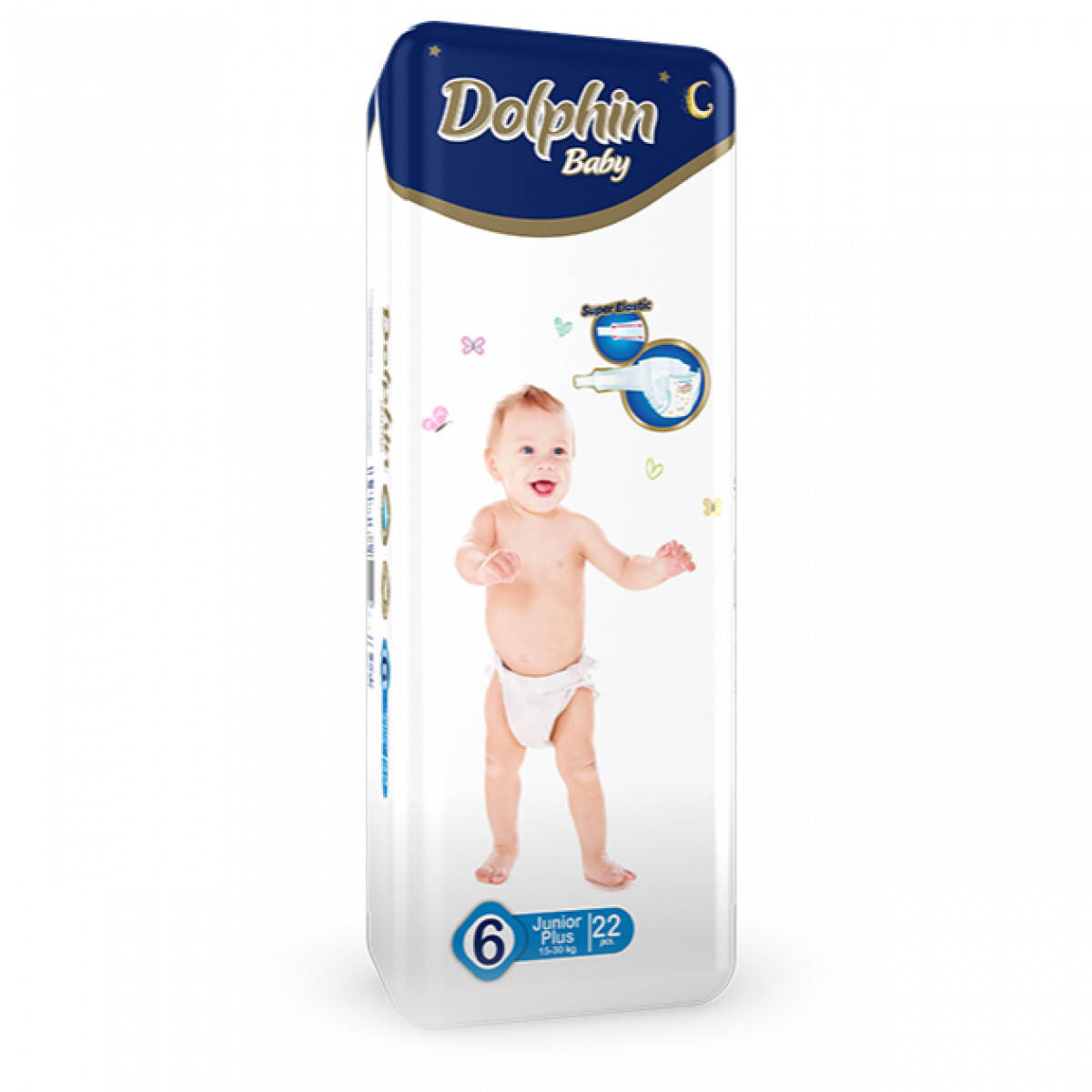

Подгузники детские Dolphin 6 Junior Plus 15-30 кг 22 шт., Синий