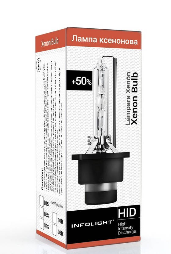 

Оригинальная штатная ксеноновая газоразрядная лампа "INFOLIGHT" D4S (6000K)(+50%)