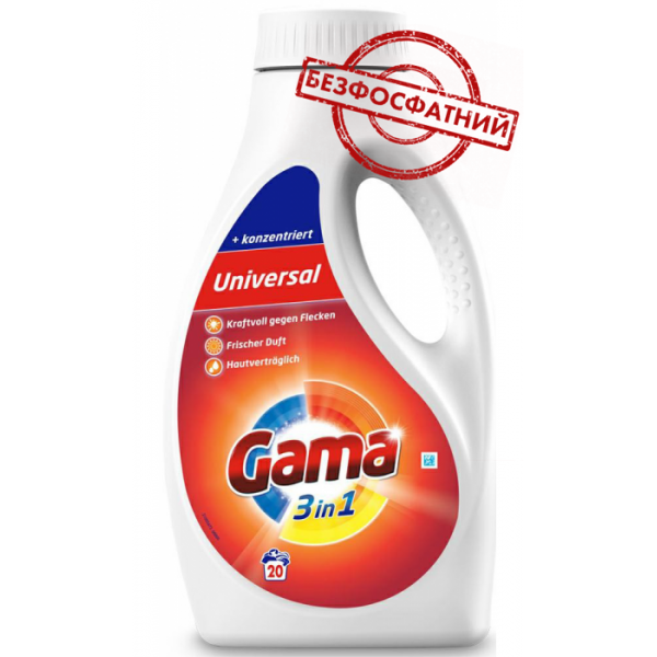 

Гель для стирки Gama Универсальный, 1 л (20 стирок)