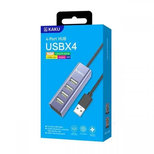 

Концентратор разветвитель USB Hub Kaku KSC-383 на 4 USB порта - Grey, Серый