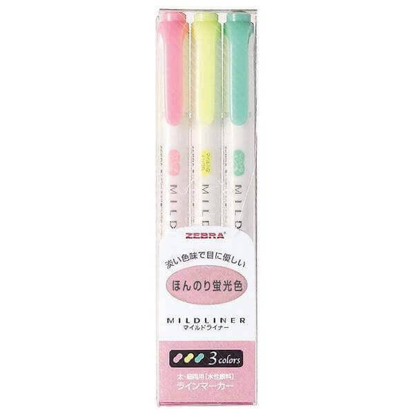 

Zebra Mildliner набор маркеров 3 шт яркие неоновые оттенки WKT7-3C