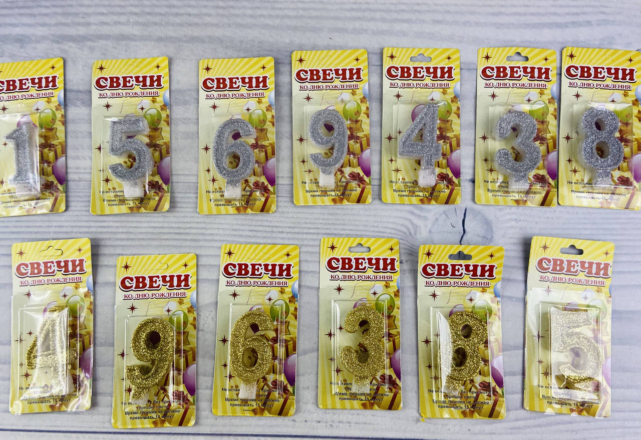 

Свеча для торта Цифра блестящая 74406