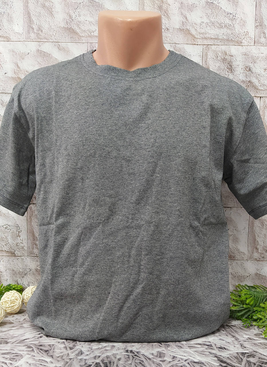 

Футболка мужская 2XL (р.54-56) хлопок стрейч однотонная темно серая Ctaf trend F5-6