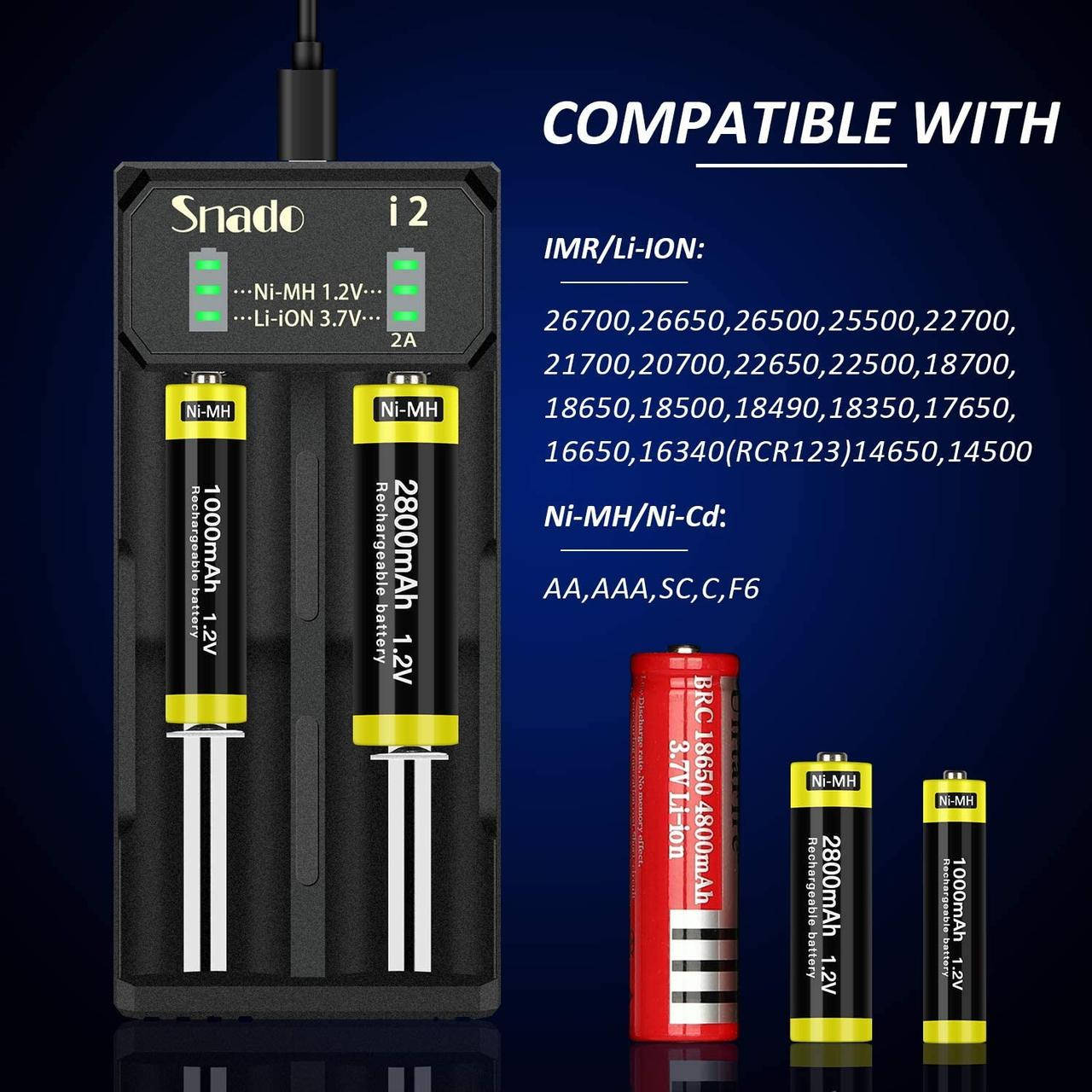 

Зарядное устройство 18650 Snado Ni-MH, Ni-Cd, A, AA, AAA Li-Ion