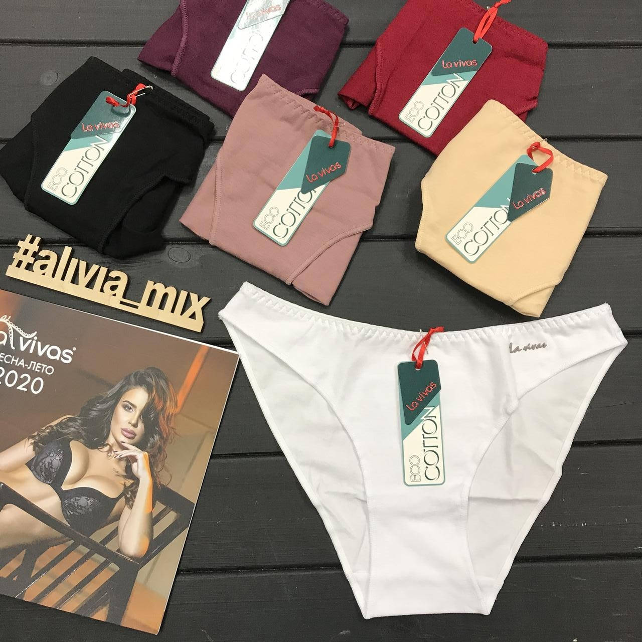 

Хлопковые трусики от La vivas 2XL, Белый