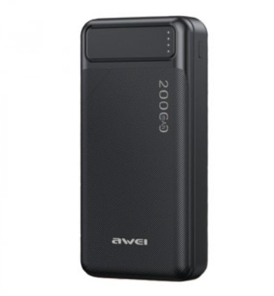 

Power bank, павербанк AWEI P6K 20000mAh (реально 17000 mAh), два порта USB, Черный