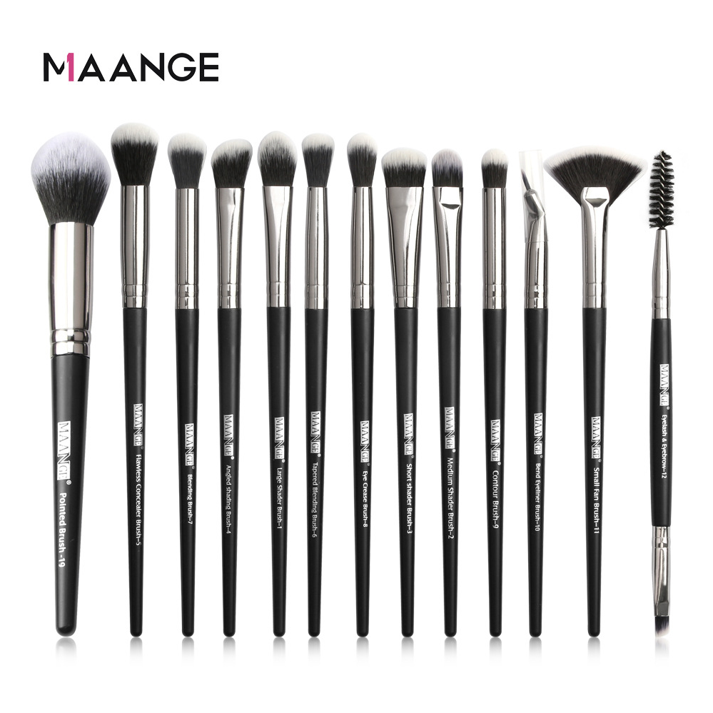 

Наборы натуральных кистей для макияжа 13 шт BlackSilver от бренда Maange