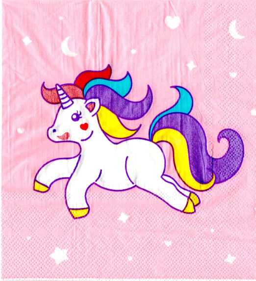 

Салфетки бумажные праздничные " Единорог розовый ", 20 штук, Разные цвета