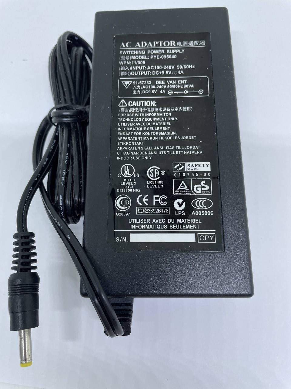 

Блок питания 9.5В 4А 38W AC Adaptor адаптер стабилизированный, Черный