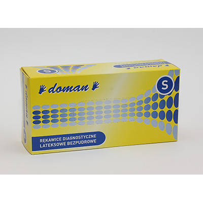 

Латексные ОЧЕНЬ ПРОЧНЫЕ перчатки DOMAN без пудры, уп 100 шт Размер S, Белый