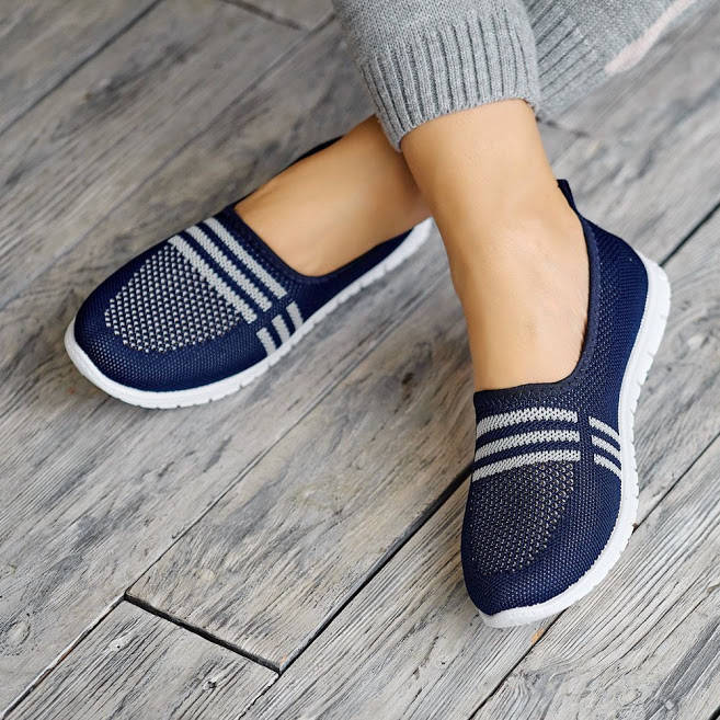 

Мокасины текстильные летние сетка легкие синие 37