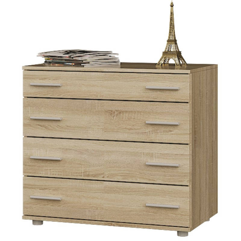 

Вместительный маленький комод на 4 ящика с ручками Эверест К-1 дуб сонома (EVR-2069)