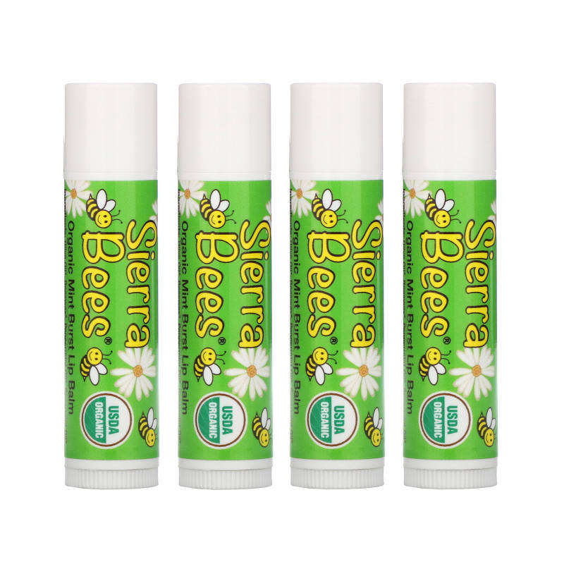 

Натуральный бальзам для губ с маслом мяты, Sierra Bees, 4,25г