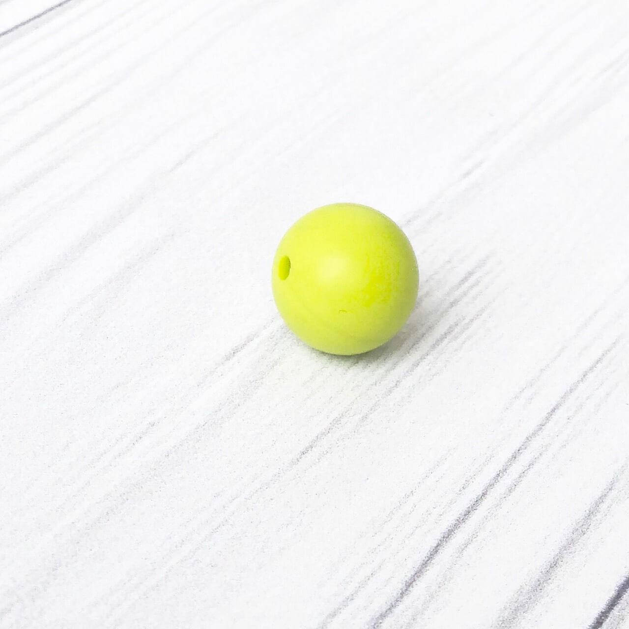 

12мм (салатовая) круглая, силиконовая бусина, Салатовый