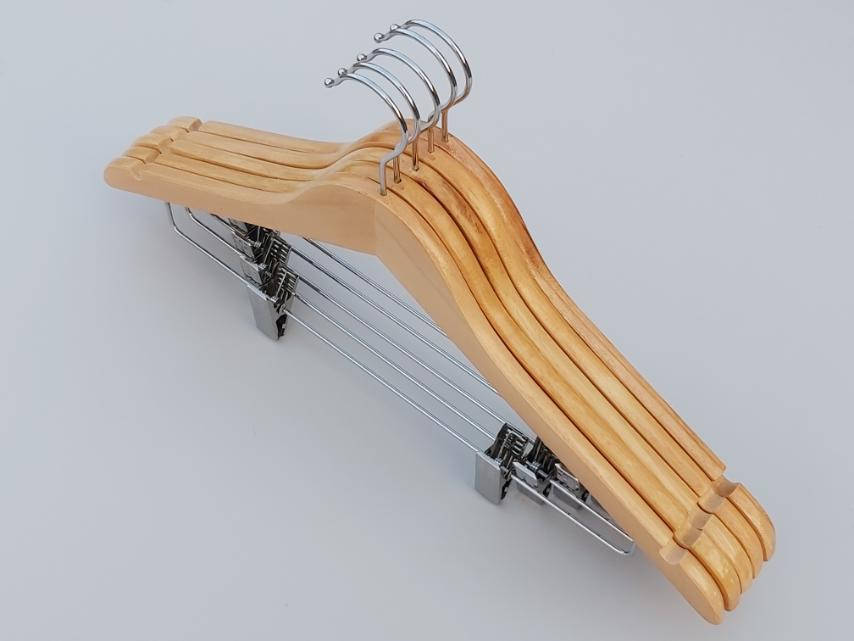 

Плечики длиной 44 см деревянные светлые костюмные, в упаковке 5 штук