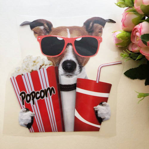 

Термоаппликация-накатка, наклейка на одежду Cinema-dog 15х15 см., Разные цвета
