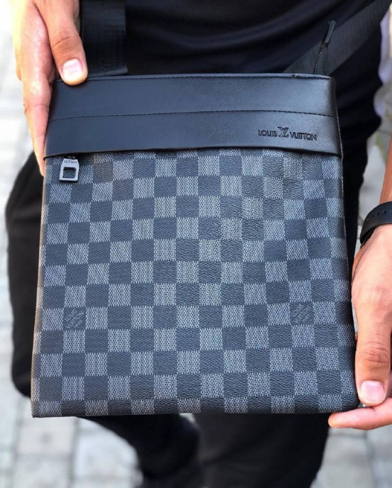 

Мужская сумка Louis vuitton, кожаная сумка Луи Виттон со скидкой, Черный