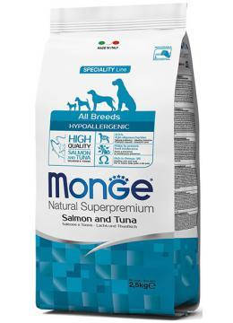 

Monge (Монж) All Breed Adult Hypoallergenic сухой гипоаллергенный корм с лососем, 15 кг
