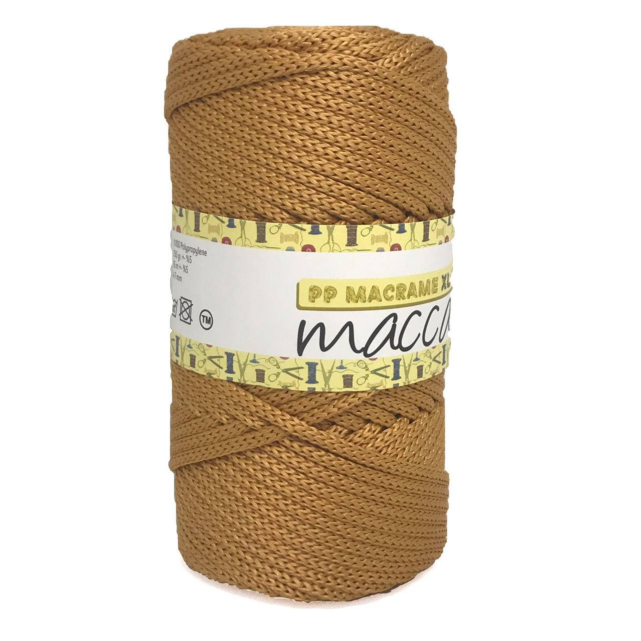 

Полипропиленовый шнур PP Macrame XL Maccaroni 4 мм, горчица, Золотистый
