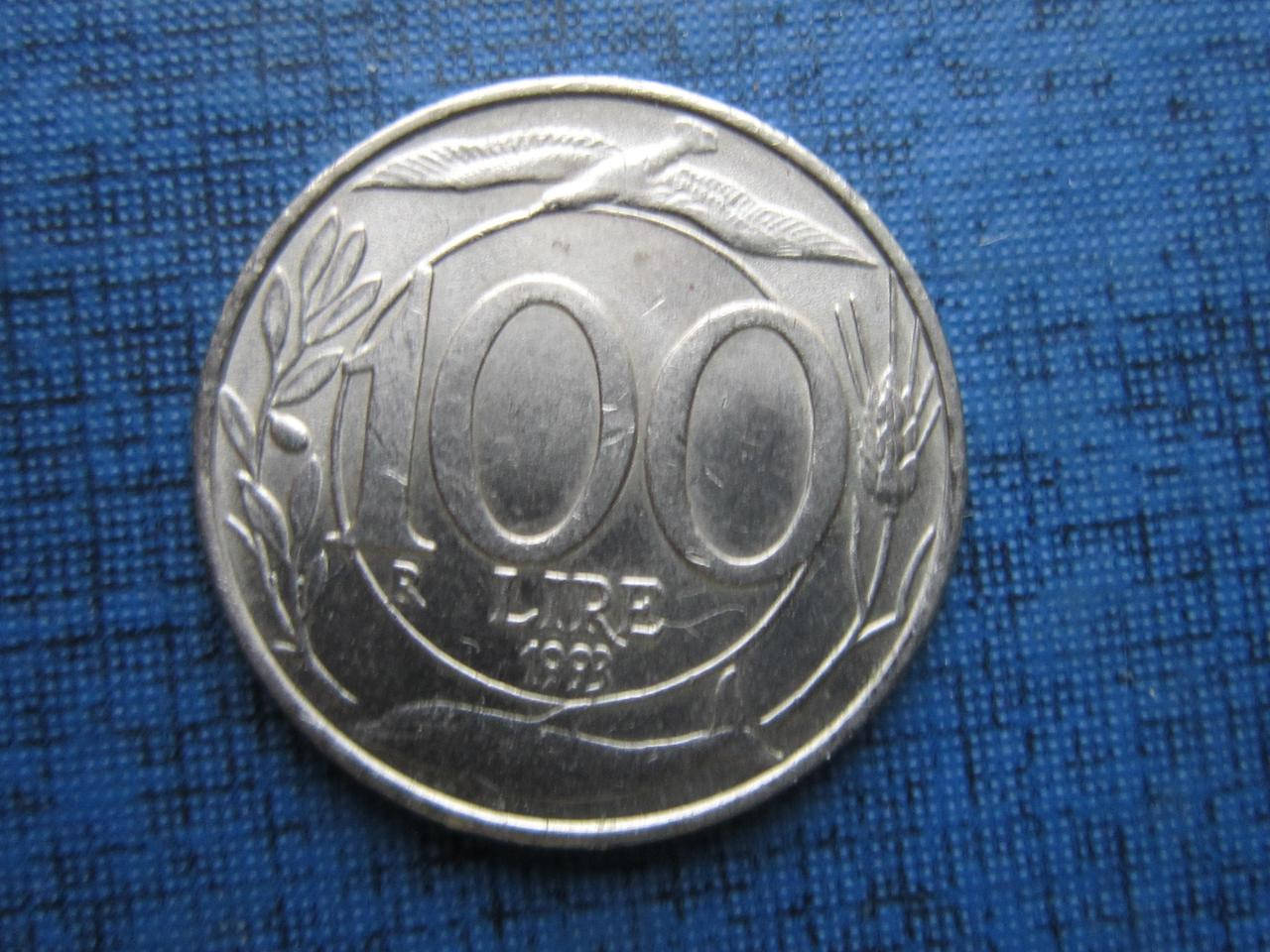 

Монета 100 лир Италия 1993 фауна дельфины
