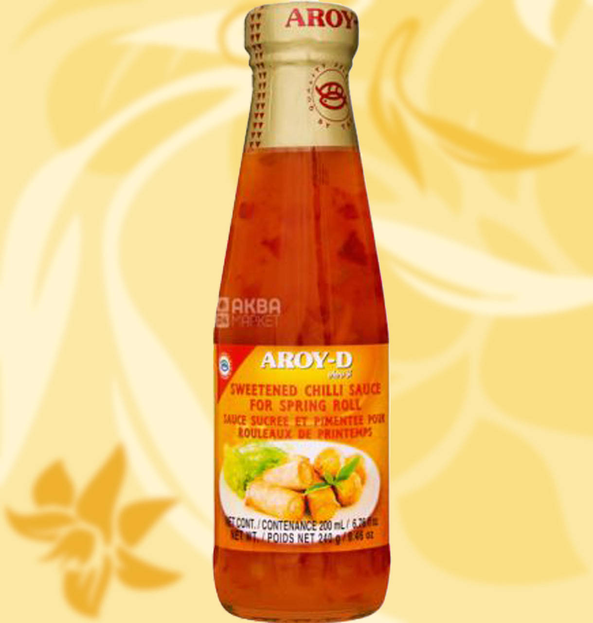 

Сладкий чили соус, для спринг-роллов, Aroy-D, Sweet Chili Sauce, for spring rolls, 200 мл 240 г, Мо