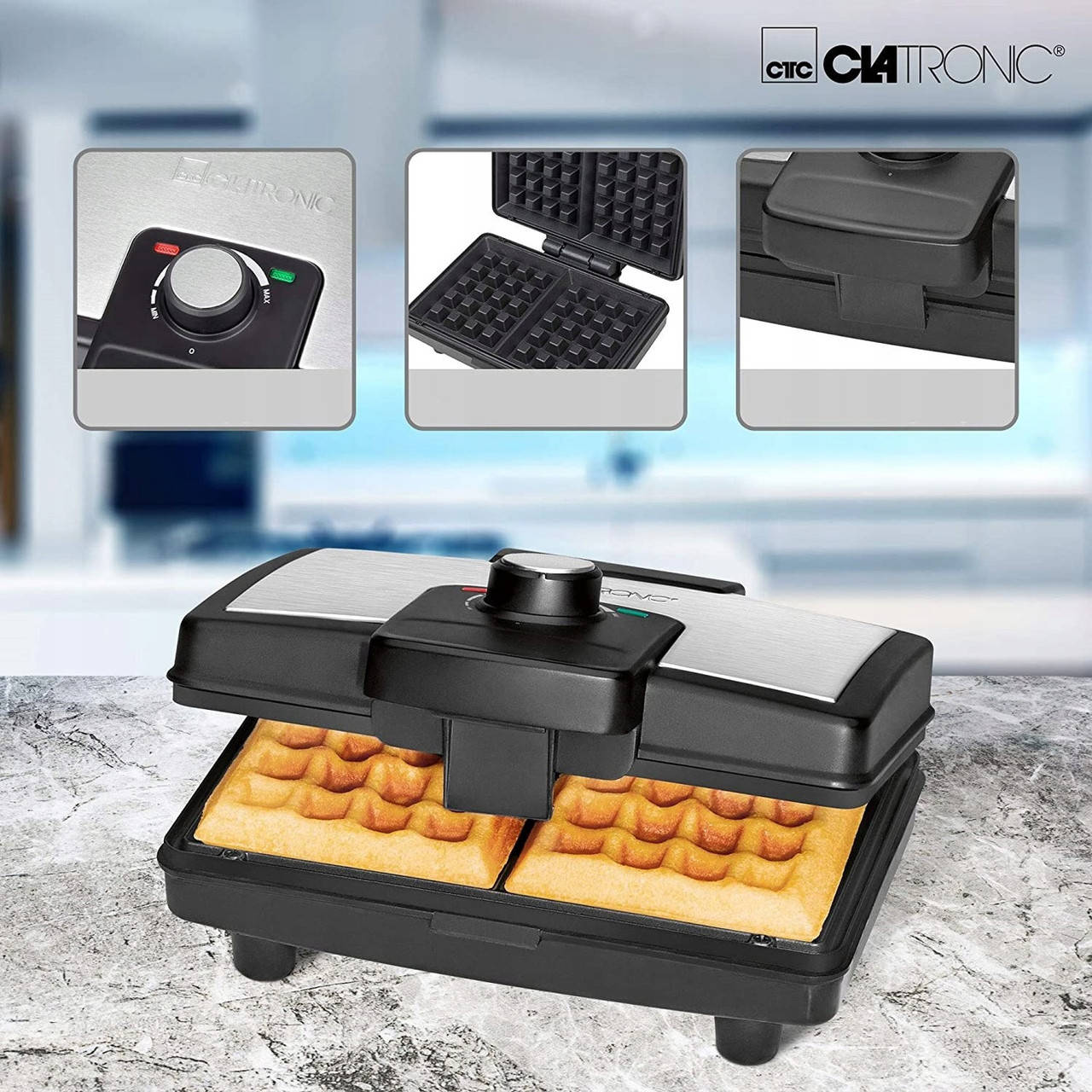 

Вафельница для бельгийских вафель Clatronic WA 3606