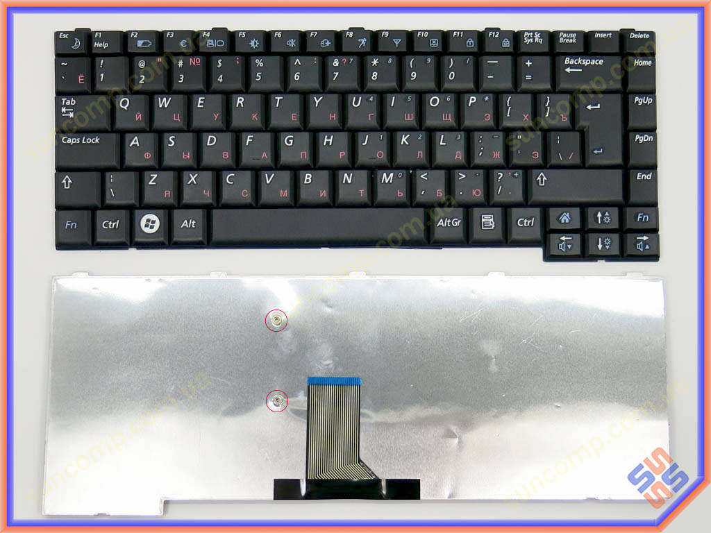 

Клавиатура для Samsung NP R60, R58, R40, R70, R503, R505, R508, R509, R510, R560, P500, P510, P560 ( RU Black, Черный