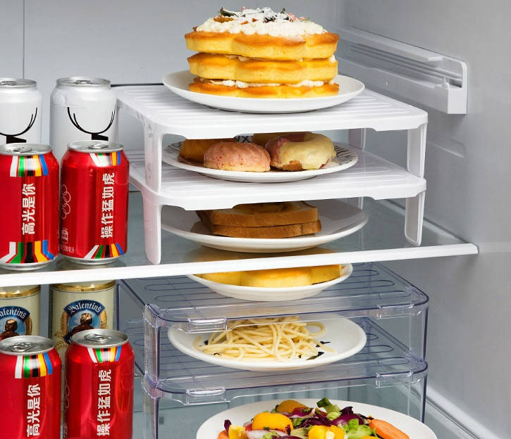 

Полка стеллаж для хранения продуктов в холодильнике, в шкафу и.т.д из 2х столиков Кладовка