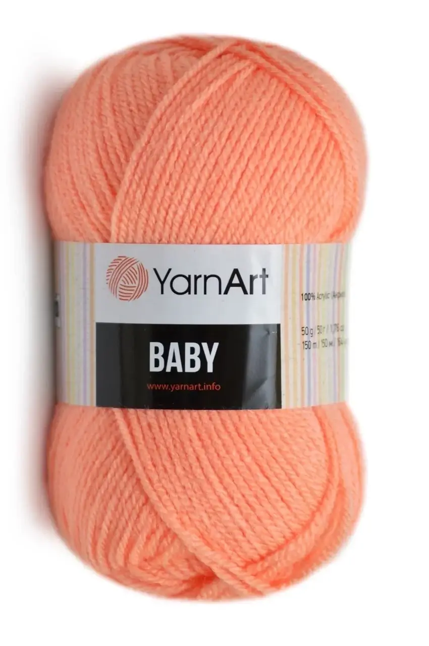 

Пряжа Демисезоная акриловая БебиYarnArt Baby Ярнарт 100% акрил, Турция 622- персик