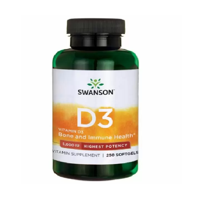 

Витамин Д3, Vitamin D3, Swanson, 5000 МЕ, 250 гелевых капсул (SWV-11371)