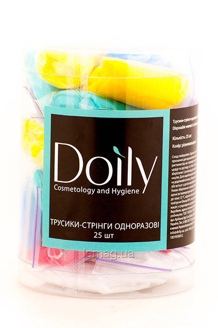 

Doily Трусики-стринги в тубусе разноцветные, 25 шт, Разные цвета