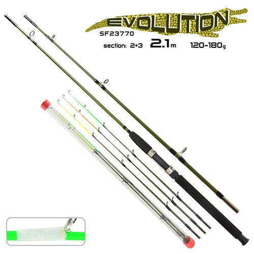 

Спиннинг фидер оригинал STENSON Crocodile Evolution 2.1 м 180 г 2+3k (SF23770)