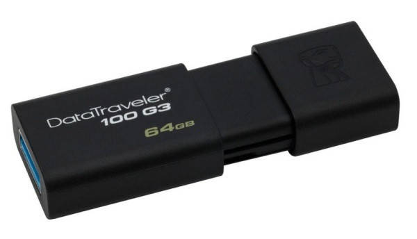 

Накопичувач USB Flash drive Kingston DataTraveler 100 G3 64GB (USB3.0) (DT100G3/64GB) (код 60433)