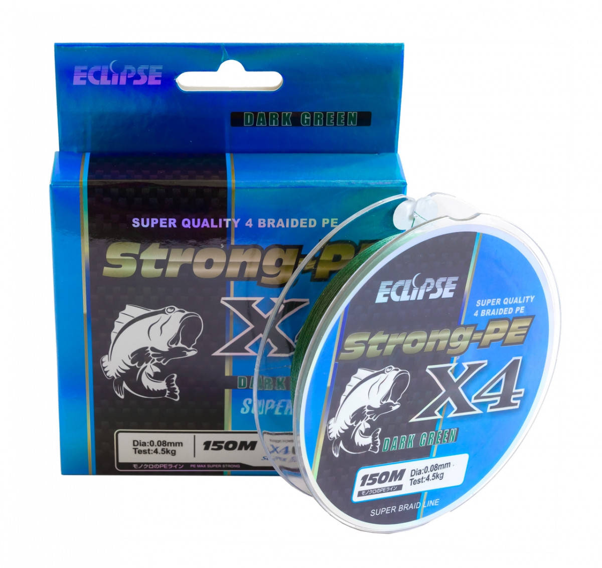 

Шнур плетеный Eclipse X4 Superstrong PE MAX 150м тёмно-зеленый 0.20, Зелёный